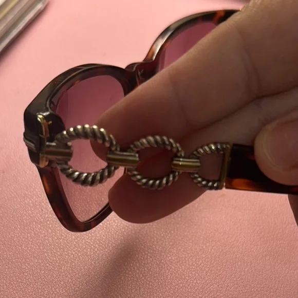 Brighton Brown and Gold Tortoise Chain Sunglasses